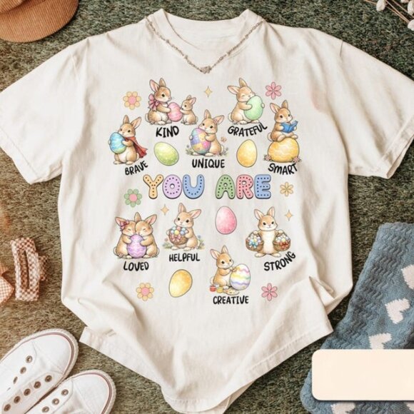 Tops - Easter Egg Bunny Teacher Shirt, Spring Teacher Tee